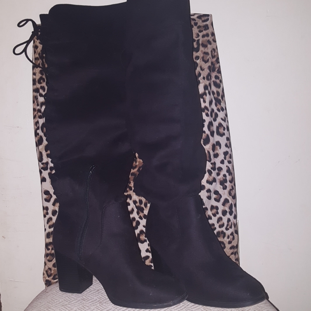 Black over the knee boots